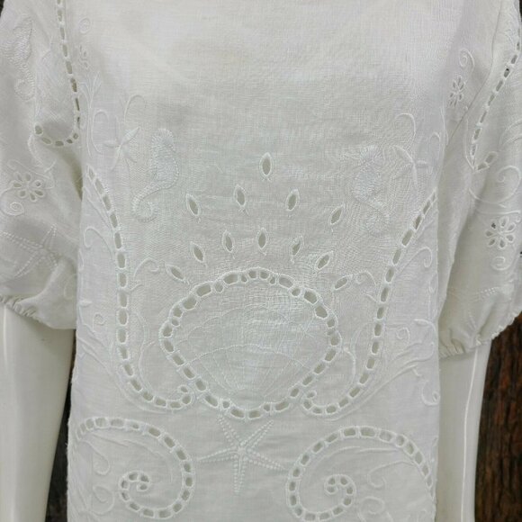 New Spell & The Gypsy Collective Lala Linen Shift Dress Womens Small White Tunic - Picture 7 of 12